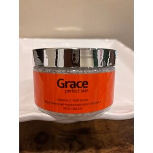 Grace Perfect Skin Vitamin C Salt Scrub 10oz Plant Stem Cell Hyaluronic Acid New